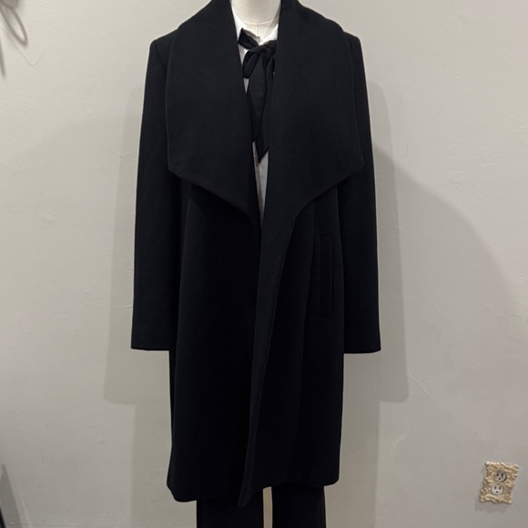 Cole Haan Luxe Wool Overcoat | Size 12 | Timeless Black Tailored Coat - Picture 1 of 1